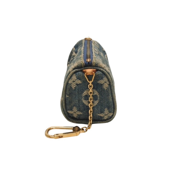 LOUIS VUITTON Monogram Denim Mini Truth Speedy PM M95082 Strap Blue Good Condition Used 4a001205
