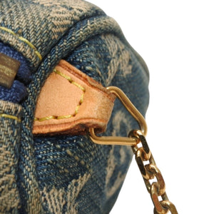 LOUIS VUITTON Monogram Denim Mini Truth Speedy PM M95082 Strap Blue Good Condition Used 4a001205