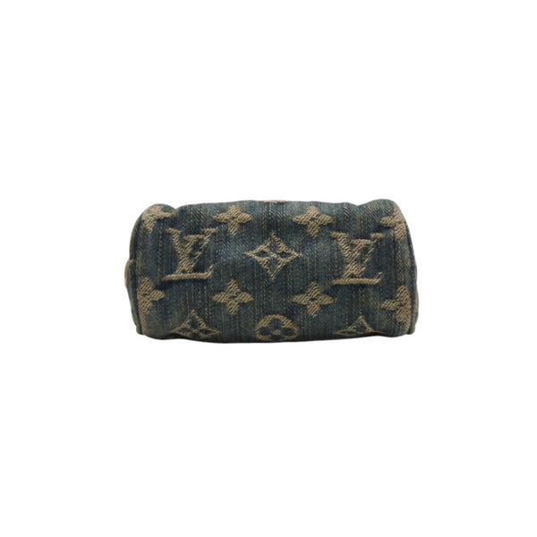LOUIS VUITTON Monogram Denim Mini Truth Speedy PM M95082 Strap Blue Good Condition Used 4a001205