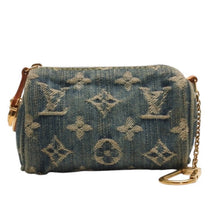 画像をギャラリービューアに読み込む, LOUIS VUITTON ルイヴィトン モノグラムデニム ミニ トゥルース スピーディPM M95082 ストラップ ブルー 美品 中古 4a001205
