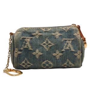 LOUIS VUITTON Monogram Denim Mini Truth Speedy PM M95082 Strap Blue Good Condition Used 4a001205
