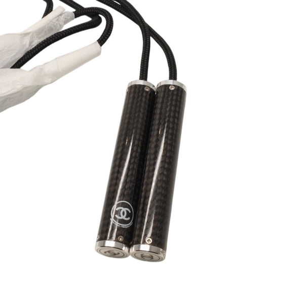 Very Good Condition CHANEL Jumping Rope Skipping Rope Carbon Coco Mark Black Vintage Chanel Used 4a000608