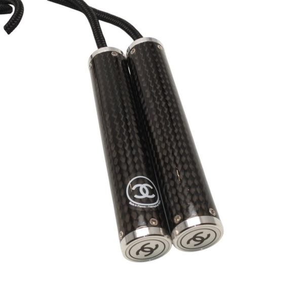 Very Good Condition CHANEL Jumping Rope Skipping Rope Carbon Coco Mark Black Vintage Chanel Used 4a000608