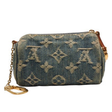 画像をギャラリービューアに読み込む, LOUIS VUITTON ルイヴィトン モノグラムデニム ミニ トゥルース スピーディPM M95082 ストラップ ブルー 美品 中古 4a001205