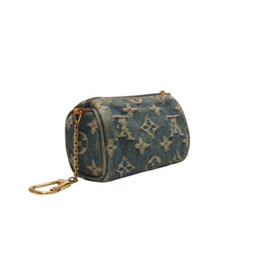 LOUIS VUITTON Monogram Denim Mini Truth Speedy PM M95082 Strap Blue Good Condition Used 4a001205