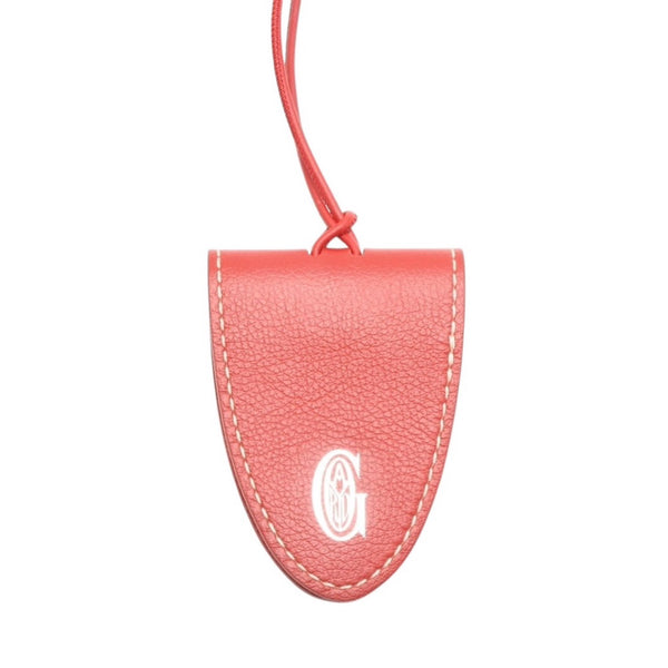 Very Good Condition GOYARD PARIS Goyard CHN 020188 Bag Charm Bag Clip Chevroche Calfskin Leather Red Used 4a001304