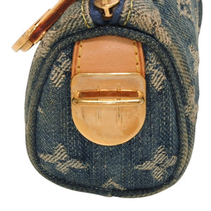 LOUIS VUITTON Monogram Denim Mini Truth Speedy PM M95082 Strap Blue Good Condition Used 4a001205