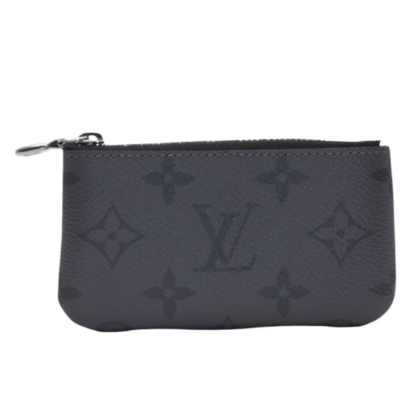 New Unused LOUIS VUITTON Pochette Cle Coin Case Coin Purse M80905 Monogram Eclipse Black Used 4a001214