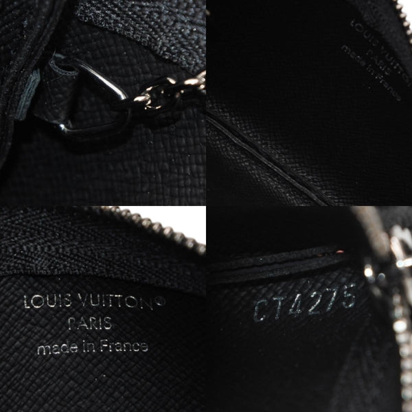 New Unused LOUIS VUITTON Pochette Cle Coin Case Coin Purse M80905 Monogram Eclipse Black Used 4a001214