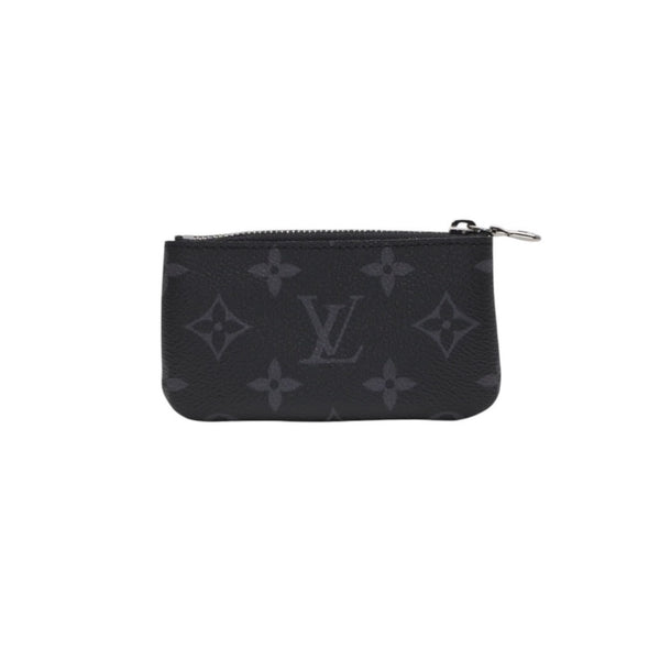 New Unused LOUIS VUITTON Pochette Cle Coin Case Coin Purse M80905 Monogram Eclipse Black Used 4a001214