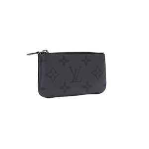 New Unused LOUIS VUITTON Pochette Cle Coin Case Coin Purse M80905 Monogram Eclipse Black Used 4a001214