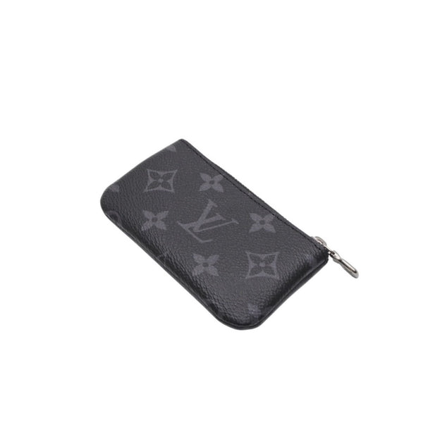 New Unused LOUIS VUITTON Pochette Cle Coin Case Coin Purse M80905 Monogram Eclipse Black Used 4a001214