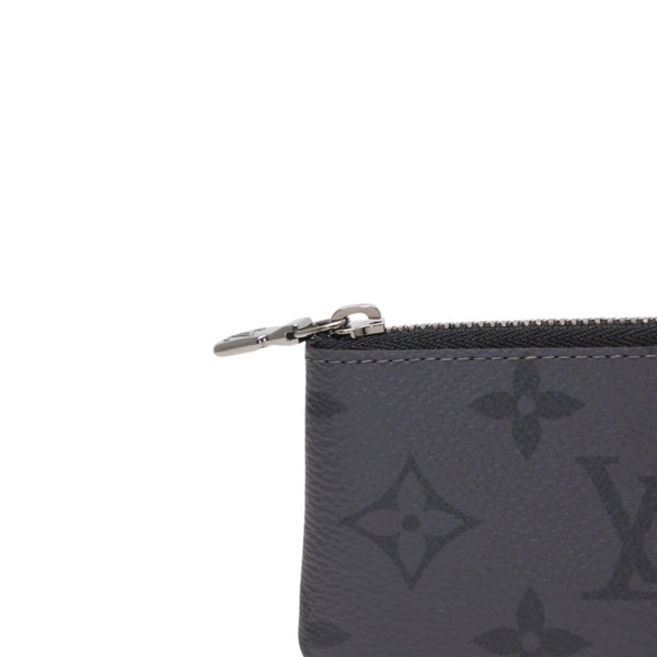 New Unused LOUIS VUITTON Pochette Cle Coin Case Coin Purse M80905 Monogram Eclipse Black Used 4a001214