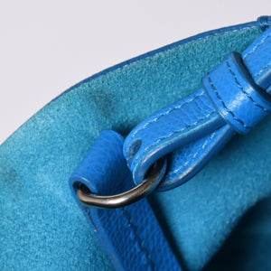 CELINE セリーヌ トートバッグ 2WAY BAG SMALL VERTICAL LEATHER ブルー カーキ 176163 美品 中古 4a000809