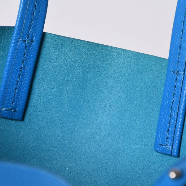 CELINE セリーヌ トートバッグ 2WAY BAG SMALL VERTICAL LEATHER ブルー カーキ 176163 美品 中古 4a000809