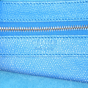 CELINE セリーヌ トートバッグ 2WAY BAG SMALL VERTICAL LEATHER ブルー カーキ 176163 美品 中古 4a000809