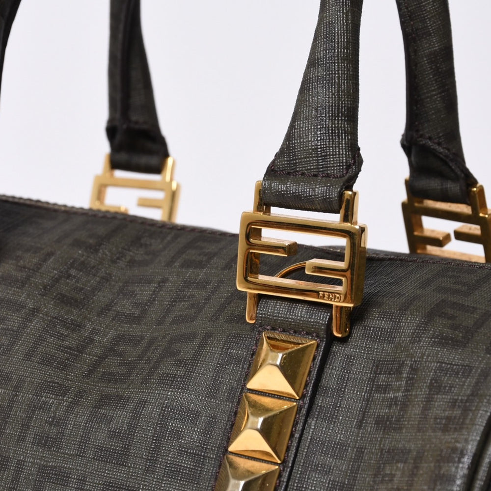 FENDI フェンディ ゴールド金具 PVC ハンドバッグ Hand Bag 8BL068 イタリア製 ズッキーノ柄 ミニボストンバッグ 美品 中古 4a000767