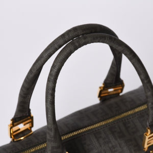FENDI フェンディ ゴールド金具 PVC ハンドバッグ Hand Bag 8BL068 イタリア製 ズッキーノ柄 ミニボストンバッグ 美品 中古 4a000767