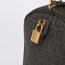 画像をギャラリービューアに読み込む, FENDI フェンディ ゴールド金具 PVC ハンドバッグ Hand Bag 8BL068 イタリア製 ズッキーノ柄 ミニボストンバッグ 美品 中古 4a000767