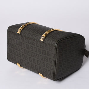 FENDI フェンディ ゴールド金具 PVC ハンドバッグ Hand Bag 8BL068 イタリア製 ズッキーノ柄 ミニボストンバッグ 美品 中古 4a000767