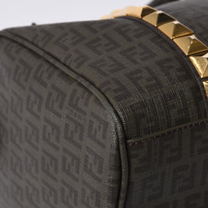 FENDI フェンディ ゴールド金具 PVC ハンドバッグ Hand Bag 8BL068 イタリア製 ズッキーノ柄 ミニボストンバッグ 美品 中古 4a000767