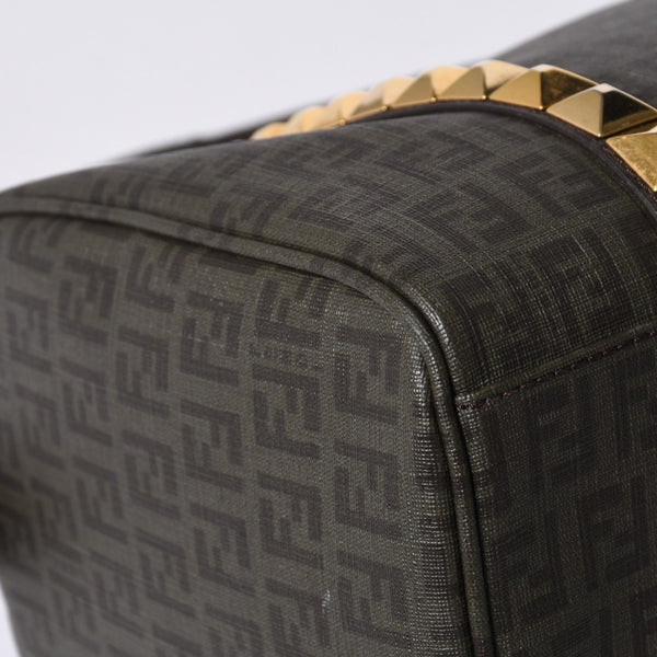 FENDI フェンディ ゴールド金具 PVC ハンドバッグ Hand Bag 8BL068 イタリア製 ズッキーノ柄 ミニボストンバッグ 美品 中古 4a000767