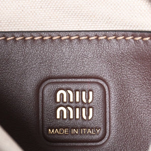 Like new MIU MIU IVY MINI 2WAY bag 5BA281 Calf leather Logo patch Brown Gold hardware Used 4a000385