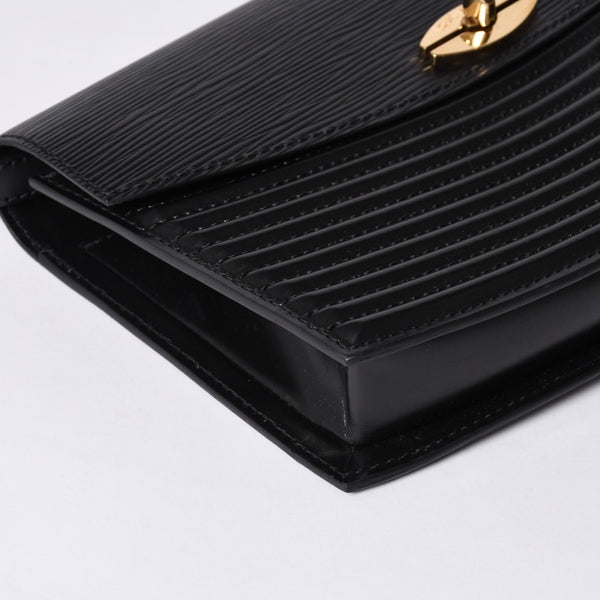 極美品 LOUIS VUITTON ルイヴィトン エピプレブール ショルダーバッグ M52562 エピレザー ブラック ゴールド金具 中古 4a000173