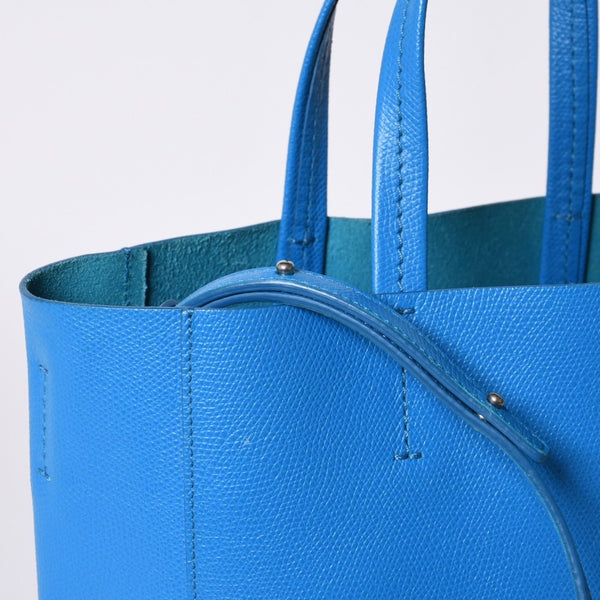 CELINE セリーヌ トートバッグ 2WAY BAG SMALL VERTICAL LEATHER ブルー カーキ 176163 美品 中古 4a000809