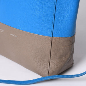 CELINE セリーヌ トートバッグ 2WAY BAG SMALL VERTICAL LEATHER ブルー カーキ 176163 美品 中古 4a000809