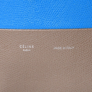 CELINE セリーヌ トートバッグ 2WAY BAG SMALL VERTICAL LEATHER ブルー カーキ 176163 美品 中古 4a000809