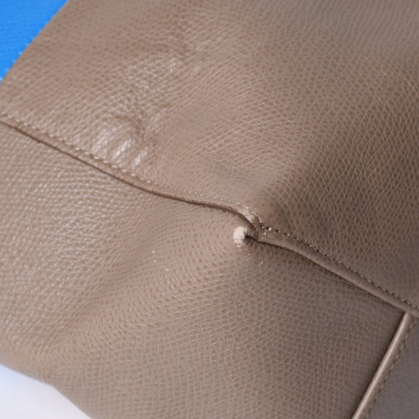 CELINE セリーヌ トートバッグ 2WAY BAG SMALL VERTICAL LEATHER ブルー カーキ 176163 美品 中古 4a000809