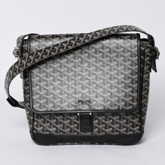 Very good condition GOYARD Granblue MM shoulder bag canvas calfskin black used 4a001230