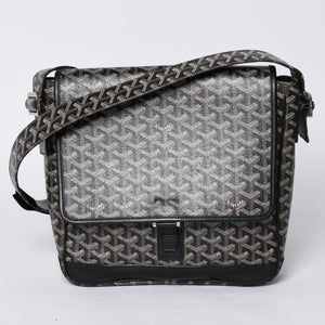 Very good condition GOYARD Granblue MM shoulder bag canvas calfskin black used 4a001230