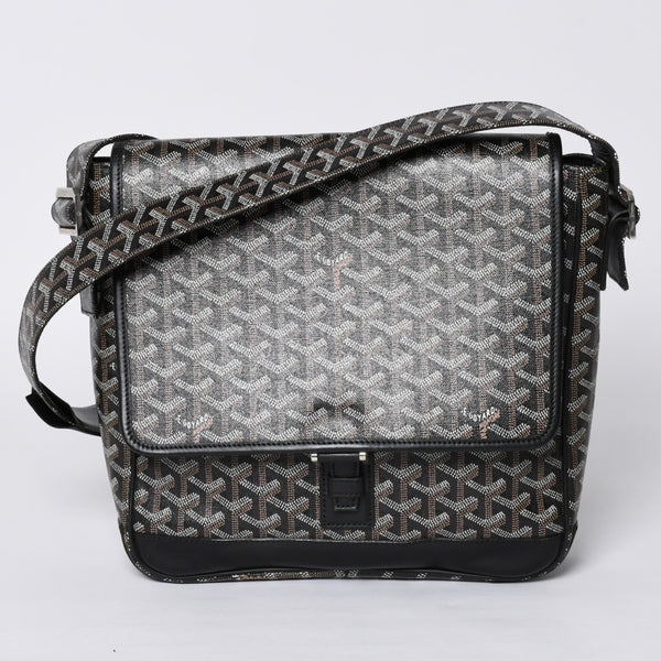 Very good condition GOYARD Granblue MM shoulder bag canvas calfskin black used 4a001230