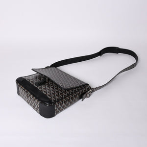 Very good condition GOYARD Granblue MM shoulder bag canvas calfskin black used 4a001230