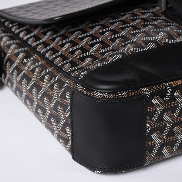 Very good condition GOYARD Granblue MM shoulder bag canvas calfskin black used 4a001230
