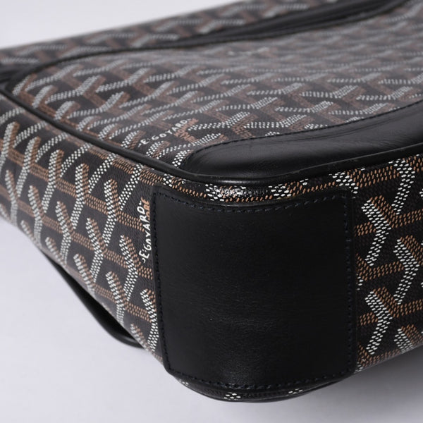 Very good condition GOYARD Granblue MM shoulder bag canvas calfskin black used 4a001230