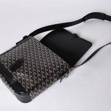 画像をギャラリービューアに読み込む, 極美品 GOYARD ゴヤール グランブルーMM ショルダーバッグ キャンバス カーフスキン ブラック 中古 4a001230