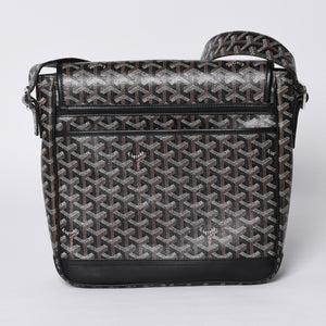 Very good condition GOYARD Granblue MM shoulder bag canvas calfskin black used 4a001230