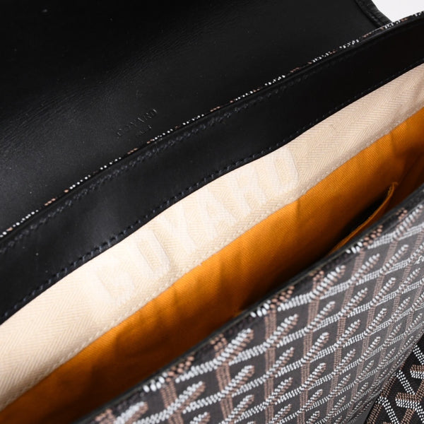 Very good condition GOYARD Granblue MM shoulder bag canvas calfskin black used 4a001230