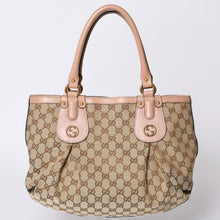画像をギャラリービューアに読み込む, GUCCI グッチ ハンドバッグ 269953 GGキャンバス ベージュ GGロゴ GGキャンバス レザー 美品 中古 4a001091