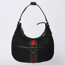 画像をギャラリービューアに読み込む, 極美品 GUCCI グッチ ショルダーバッグ 114869 ワンショルダー GGキャンバス シェリーライン ブラック 4a001096