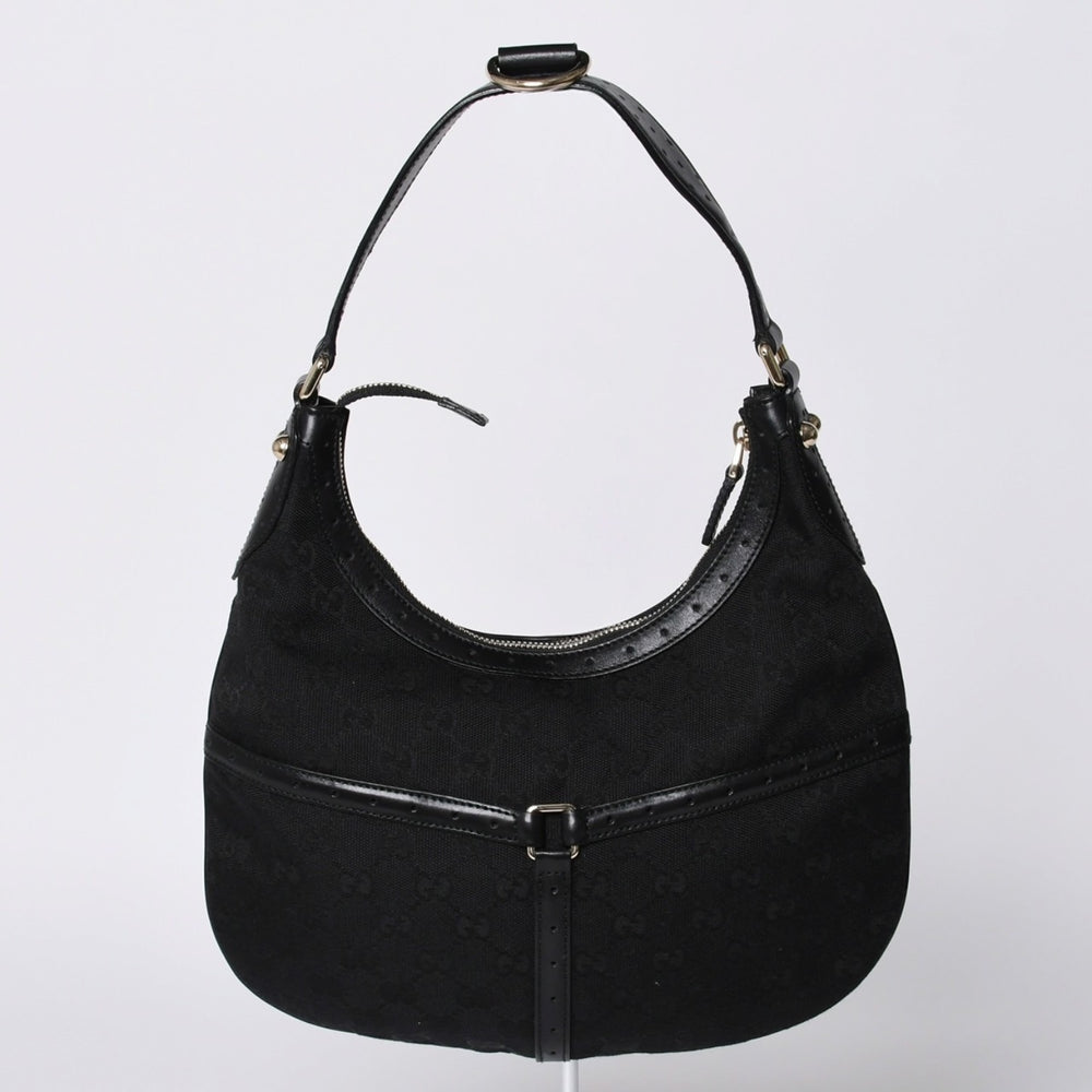極美品 GUCCI グッチ ショルダーバッグ 114869 ワンショルダー GGキャンバス シェリーライン ブラック 4a001096