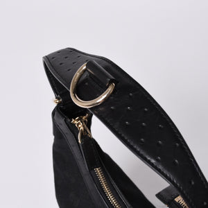 極美品 GUCCI グッチ ショルダーバッグ 114869 ワンショルダー GGキャンバス シェリーライン ブラック 4a001096