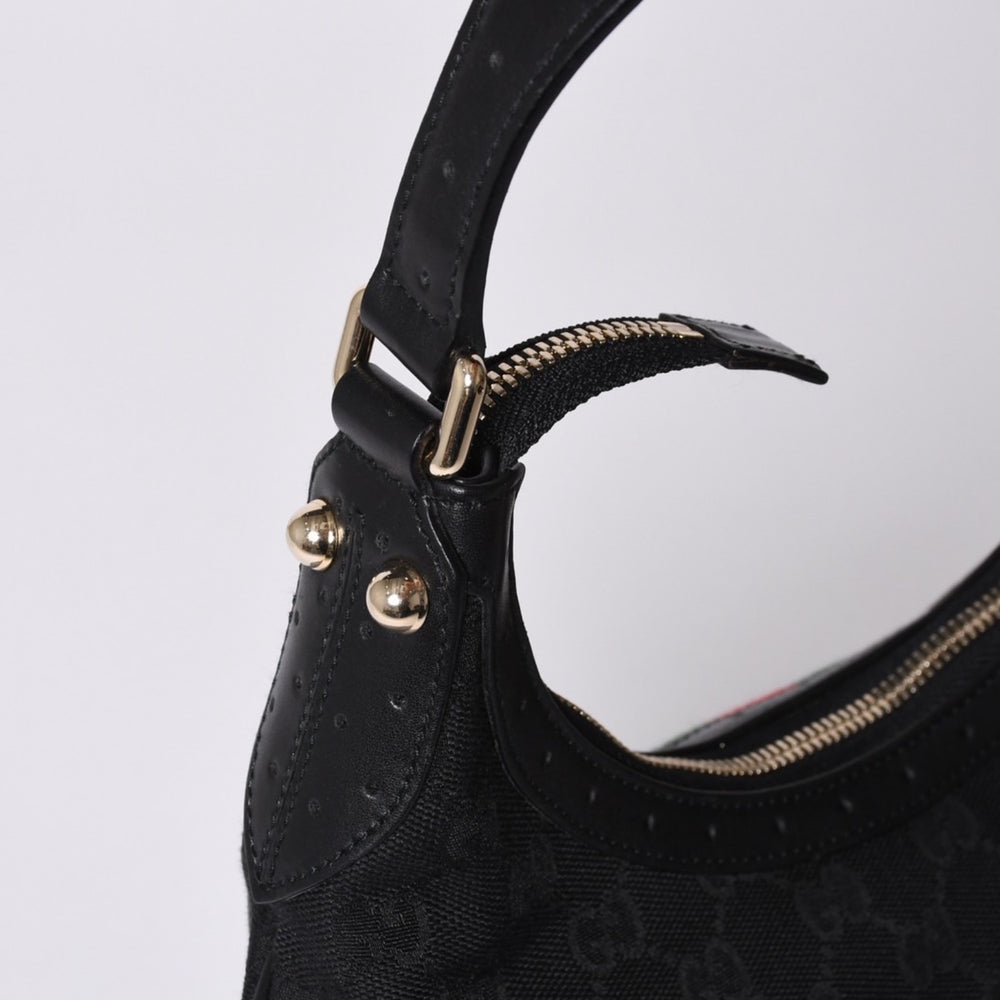 極美品 GUCCI グッチ ショルダーバッグ 114869 ワンショルダー GGキャンバス シェリーライン ブラック 4a001096