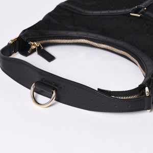 極美品 GUCCI グッチ ショルダーバッグ 114869 ワンショルダー GGキャンバス シェリーライン ブラック 4a001096