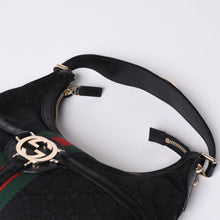 画像をギャラリービューアに読み込む, 極美品 GUCCI グッチ ショルダーバッグ 114869 ワンショルダー GGキャンバス シェリーライン ブラック 4a001096