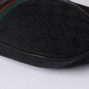 極美品 GUCCI グッチ ショルダーバッグ 114869 ワンショルダー GGキャンバス シェリーライン ブラック 4a001096