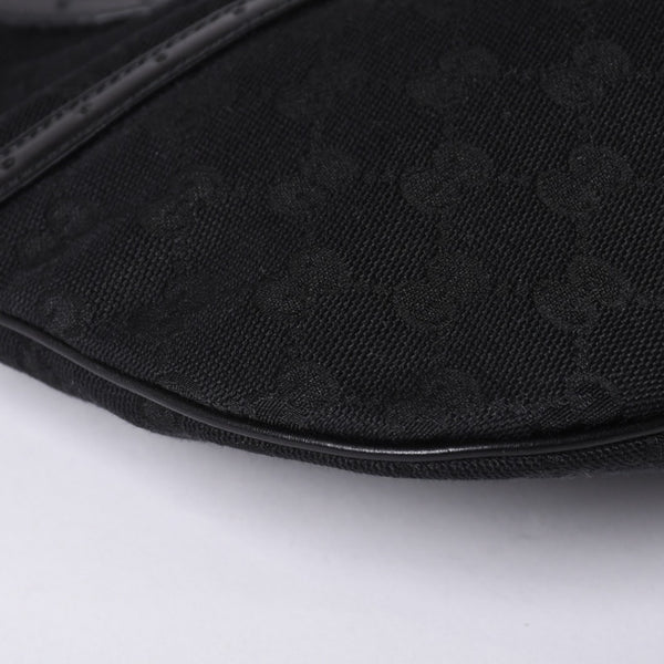 極美品 GUCCI グッチ ショルダーバッグ 114869 ワンショルダー GGキャンバス シェリーライン ブラック 4a001096